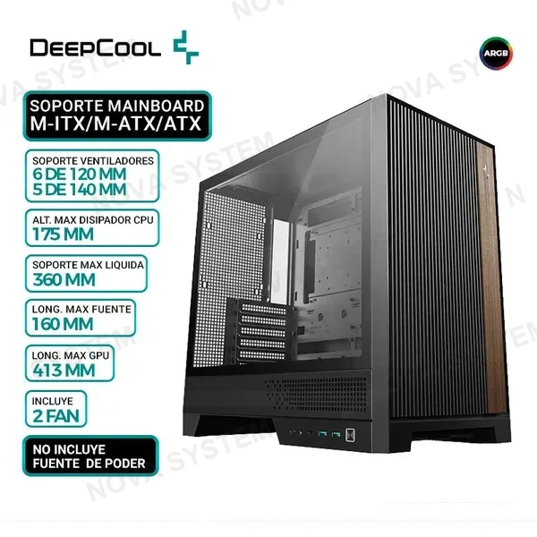 DEEPCOOL CASE DEEPCOOL CL600 BK, V/TEMPLADO