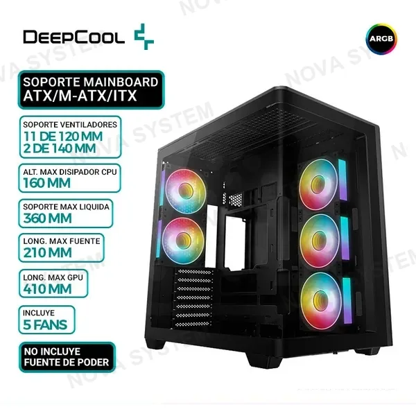 DEEPCOOL CASE DEEPCOOL CG590U 5F, V/TEMPLADO CURV0