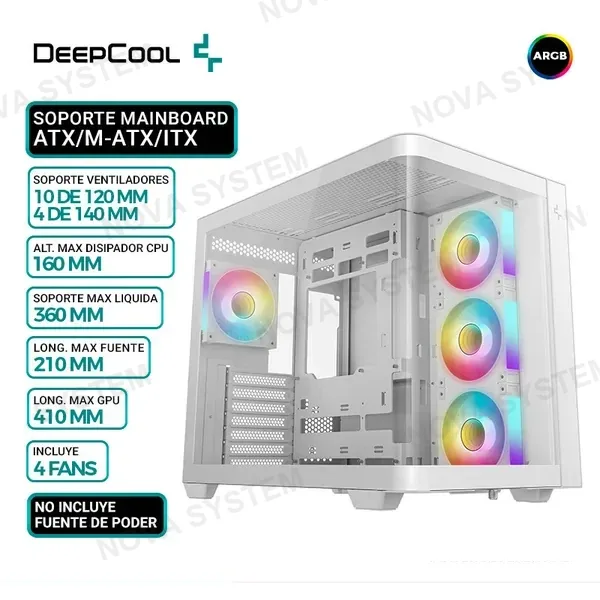 DEEPCOOL CASE DEEPCOOL CG530U 4F WH, V/TEMPLADO CURVO