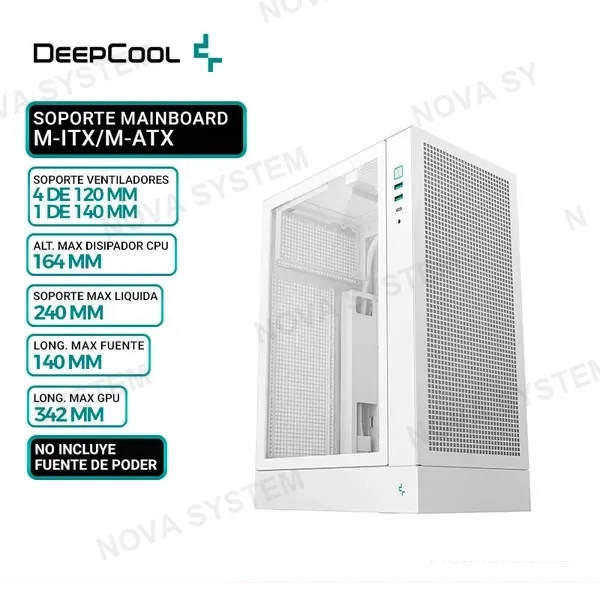 DEEPCOOL CASE DEEPCOOL CH170 PLUS WH, V/TEMPLADO