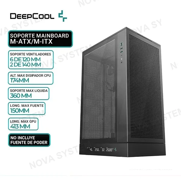 DEEPCOOL CASE DEEPCOOL CH270 DIGITAL BK, V/TEMPLADO