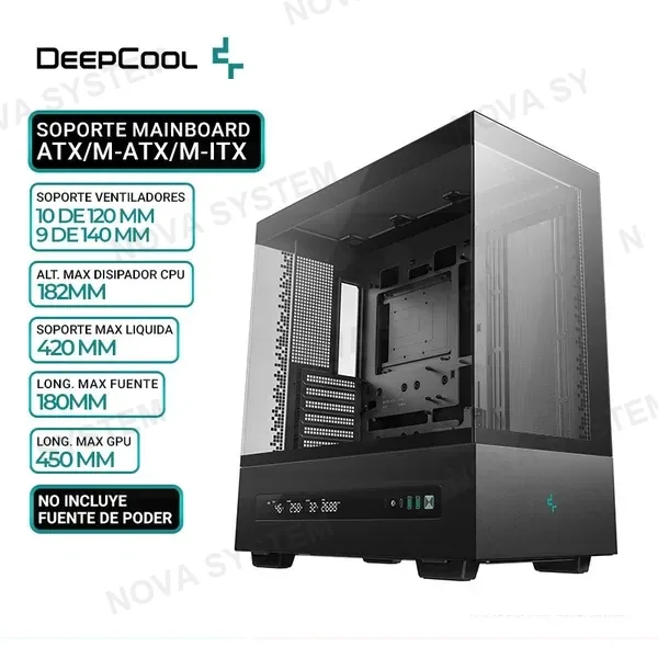 DEEPCOOL CASE DEEPCOOL CH690 DIGITAL BK, V/TEMPLADO