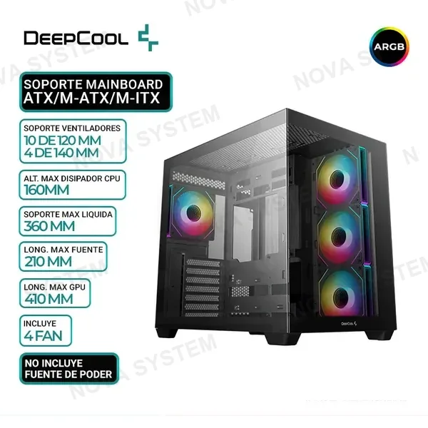 DEEPCOOL CASE DEEPCOOL CG530 4F, V/TEMPLADO, ARGB