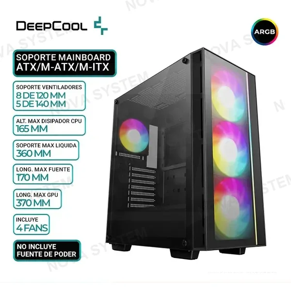 DEEPCOOL CASE DEEPCOOL MATREXX 55 V4 C, V/TEMPLADO, ARGB