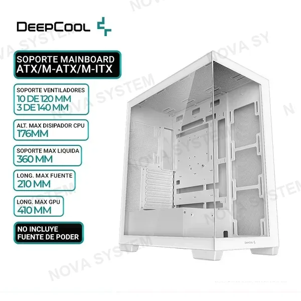DEEPCOOL CASE DEEPCOOL CG580 WH, V/TEMPLADO