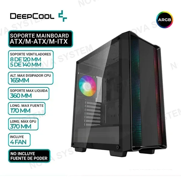 DEEPCOOL CASE DEEPCOOL CC560 V2, COOLER ARGB, V/TEMPLADO