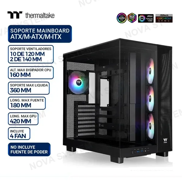 THERMALTAKE CASE THERMALTAKE VIEW 380 XL TG ARGB, V/TEMPLADO