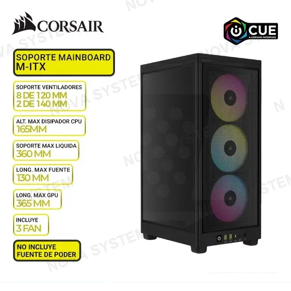 CORSAIR CASE CORSAIR 2000D RGB AIRFLOW MESH, Mini-ITX, BLACK