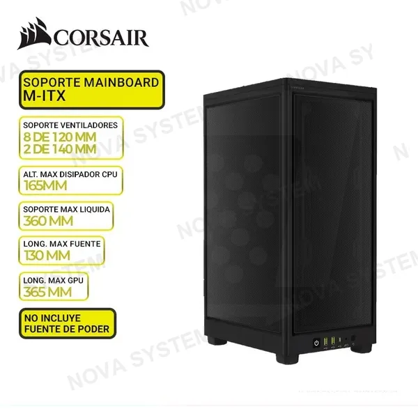 CORSAIR CASE CORSAIR 2000D AIRFLOW MESH, Mini-ITX, NEGRO