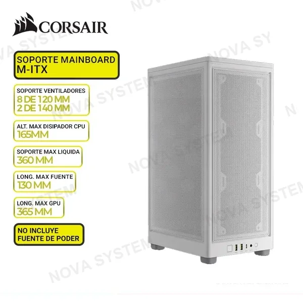 CORSAIR CASE CORSAIR 2000D AIRFLOW MESH, Mini-ITX, BLANCO