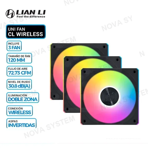 LIAN LI COOLER DE CASE LIAN LI UNI FAN CL WIRELESS 120 REVERSE ARGB BLACK