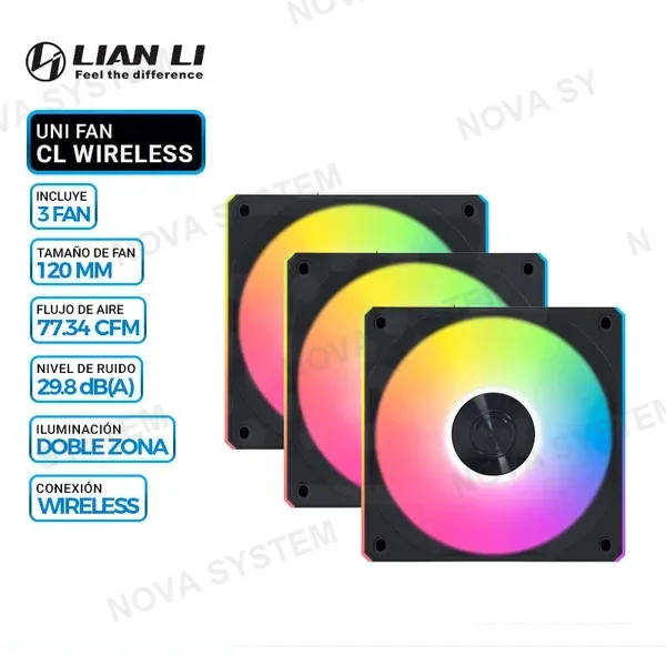 LIAN LI COOLER DE CASE LIAN LI UNI FAN CL WIRELESS 120 ARGB BLACK