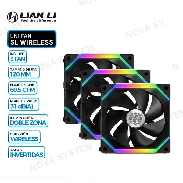 LIAN LI COOLER DE CASE LIAN LI UNI FAN SL WIRELESS 120 REVERSE ARGB BLACK