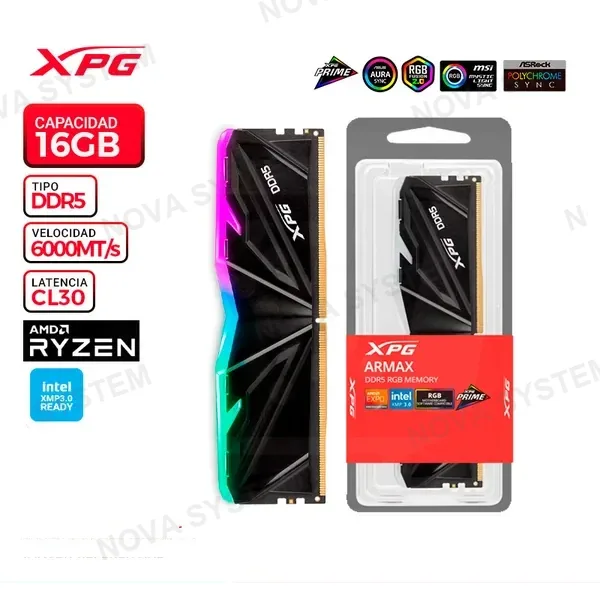 XPG MEM. RAM XPG ARMAX RGB 16GB DDR5 6000MT/s CL30 BLACK