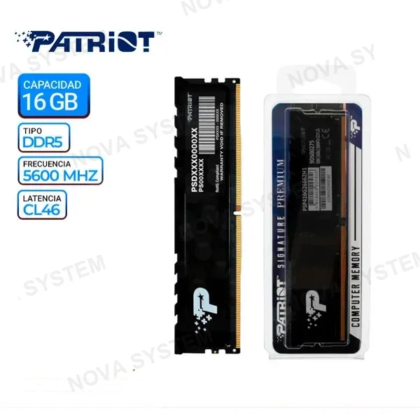 PATRIOT MEM. RAM PATRIOT SIGNATURE PREMIUM, 16GB DDR5 5600 Mhz