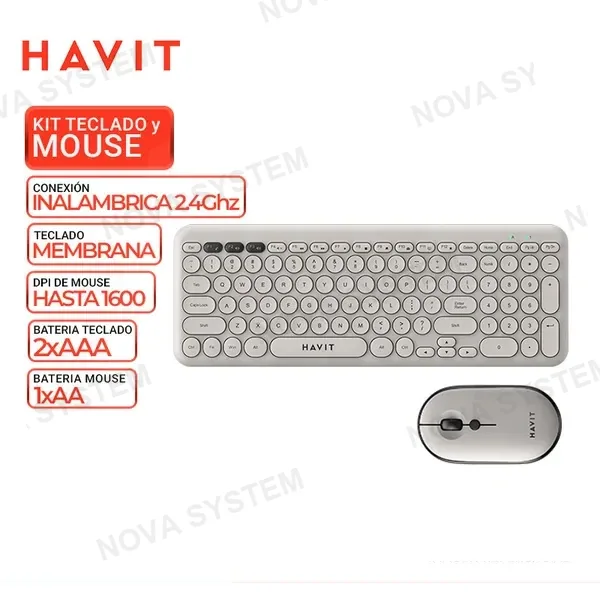 HAVIT KIT TECLADO Y MOUSE HAVIT KB254GCM-SP, INALAMBRICO