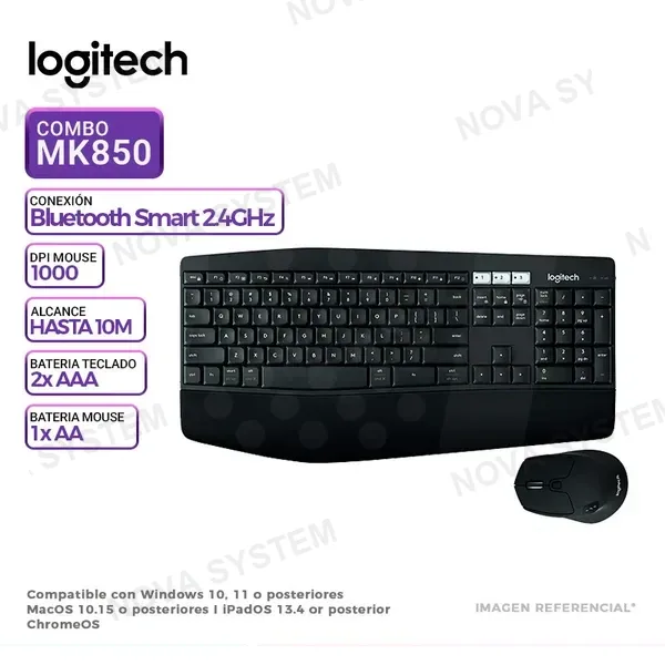 LOGITECH KIT TECLADO Y MOUSE LOGITECH INALAMBRICO MK850 BLACK
