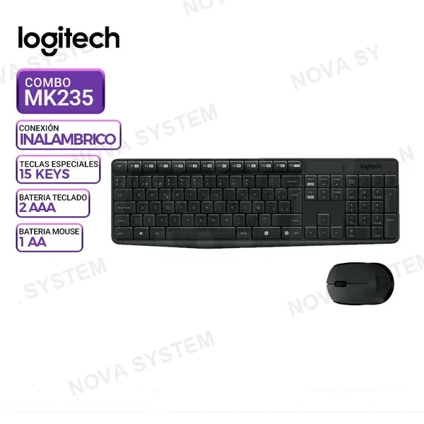 LOGITECH KIT TECLADO Y MOUSE LOGITECH INALAMBRICO MK235