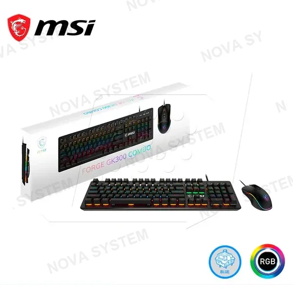 MSI COMBO MSI FORGE GK300 BLUE US, TECLADO, MOUSE
