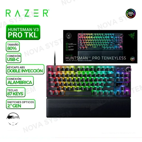 RAZER TECLADO RAZER HUNTSMAN V3 PRO TENKEYLESS, BLACK