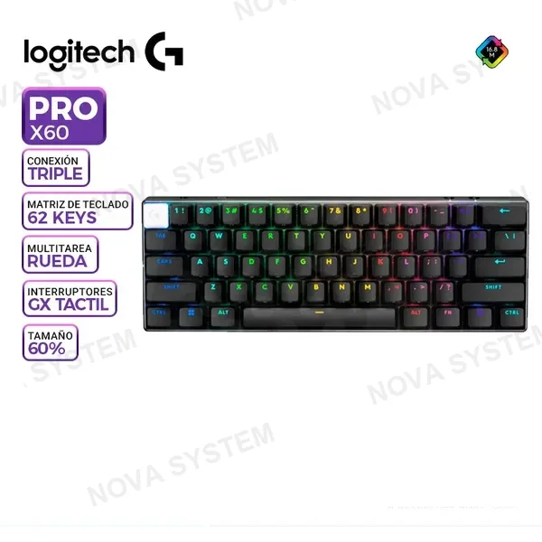 LOGITECH TECLADO INALAMBRICO LOGITECH PRO X60 RGB LIGHTSYNC
