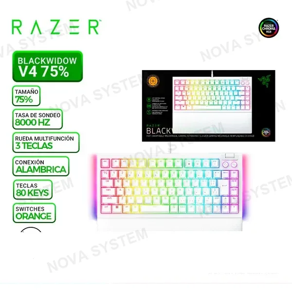 RAZER TECLADO RAZER BLACKWIDOW V4 75%, MECANIC