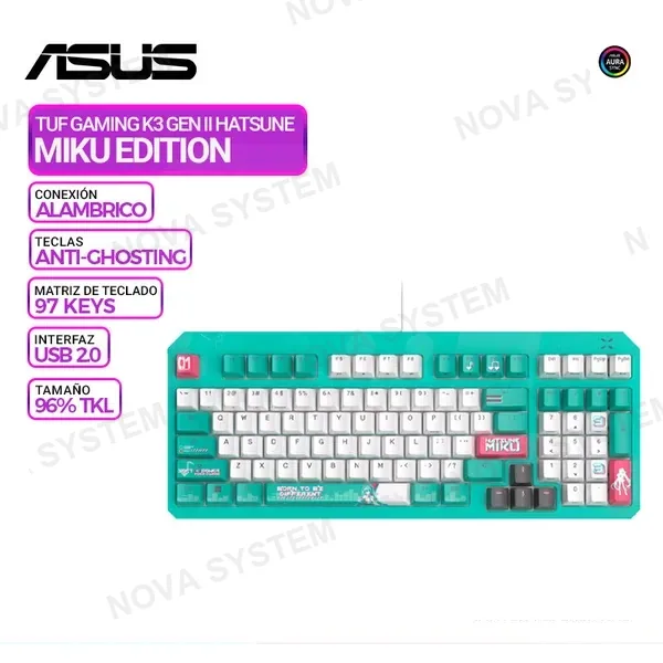 ASUS TECLADO ASUS TUF GAMING K3 GEN II HATSUNE EDICION MIKU