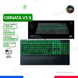 RAZER TECLADO RAZER ORNATA V3 X MEMBRANA LOW PROFILE SP CHROMA BLACK