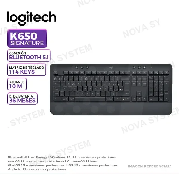 LOGITECH TECLADO LOGITECH SIGNATURE K650 INALAMBRICO/BT, GRAFITO