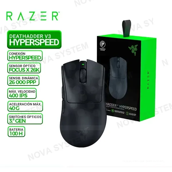 RAZER MOUSE RAZER DEATHADDER V3 HYPERSPEED, WIRELESS, BLACK