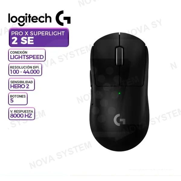 LOGITECH MOUSE LOGITECH PRO X SUPERLIGHT 2 SE, INALAMBRICO LIGHTSPEED, HERO 2, BLACK