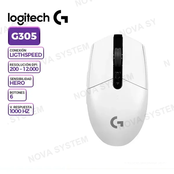 LOGITECH MOUSE GAMING LOGITECH G305 LIGTHSPEED WIRELESS WHITE