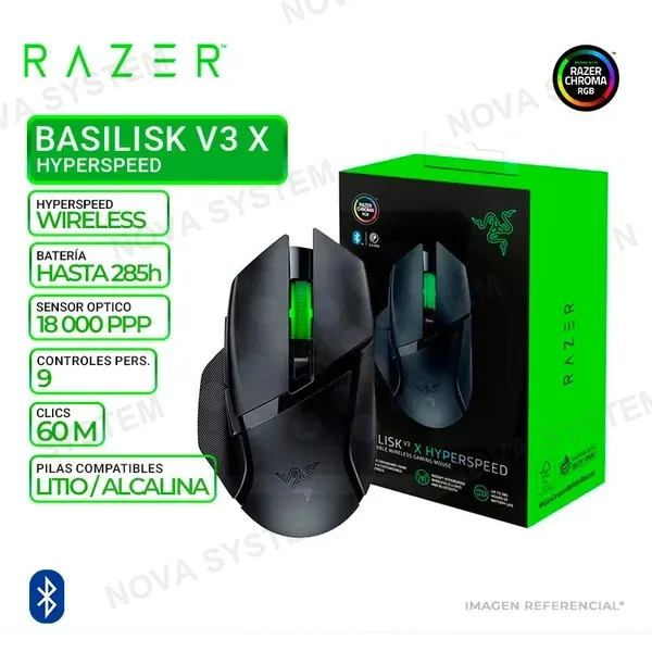 RAZER MOUSE INALAMBRICO/BT RAZER GAMING BASILISK V3 X, 18K DPi, BLACK