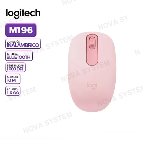 LOGITECH MOUSE INALAMBRICO/BT LOGITECH M196, ROSE
