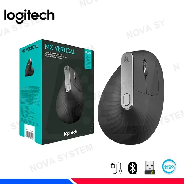 LOGITECH MOUSE LOGITECH MX VERTICAL ADVANCE ERGONOMIC, WIRELESS/BT, BLACK