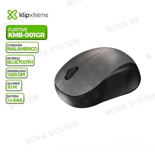 KLIP XTREME MOUSE KLIP XTREME FURTIVE KMB-001GR, INALAMBRICO/BT