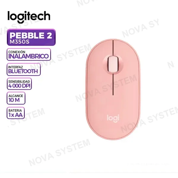LOGITECH MOUSE LOGITECH PEBBLE 2 M350S WIRELESS/BLUETOOTH ROSE
