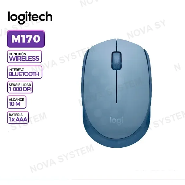 LOGITECH MOUSE LOGITECH M170 WIRELESS BLUE/GRAY