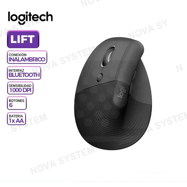 LOGITECH MOUSE INALAMBRICO/BT LOGITECH LIFT VERTICAL ERGONOMIC BLACK