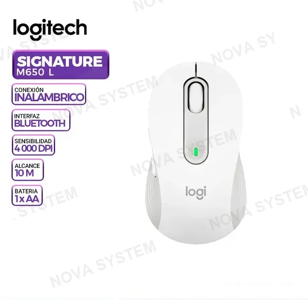 LOGITECH MOUSE INALAMBRICO/BT LOGITECH SIGNATURE M650 L WHITE