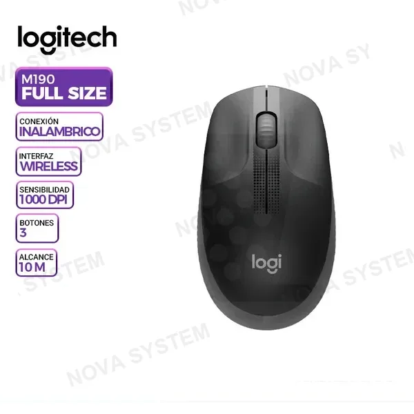 LOGITECH MOUSE LOGITECH M190 WIRELESS FULL SIZE CHARCOAL