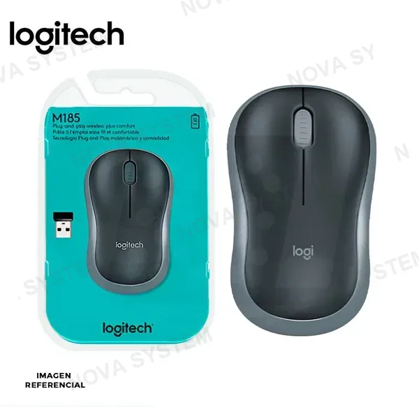 LOGITECH MOUSE LOGITECH M185 WIRELESS BLACK/SILVER