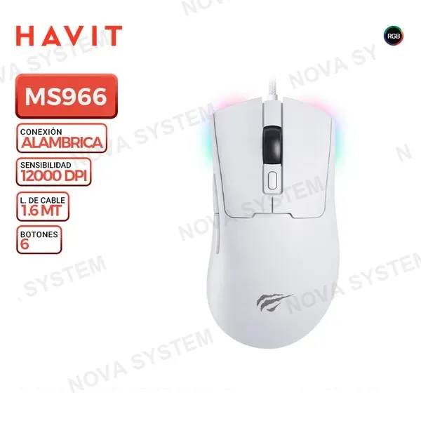 HAVIT MOUSE HAVIT GAMENOTE MS966, WHITE, RGB