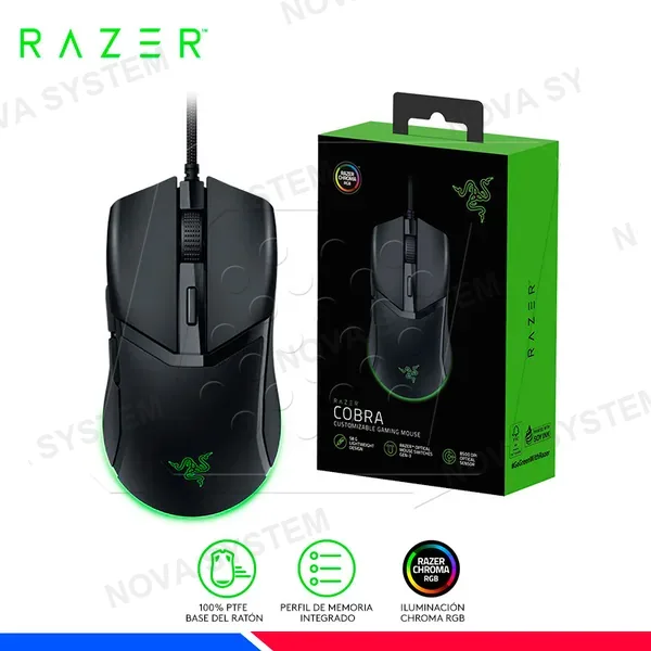 RAZER MOUSE RAZER COBRA, 8500 DPI, CHROMA BLACK