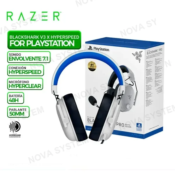 RAZER AURICULAR RAZER BLACKSHARK V3 X HYPERSPEED FOR PLAYSTATION WHITE