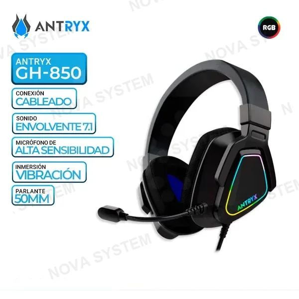 ANTRYX AURICULAR ANTRYX GH-850 7.1 VIRTUAL SURROUND, TIPO-C, RGB