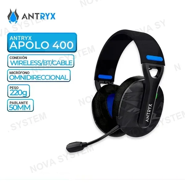 ANTRYX AURICULAR ANTRYX APOLO 400 TRIX, WIRELESS/BT, USB TIPO-C