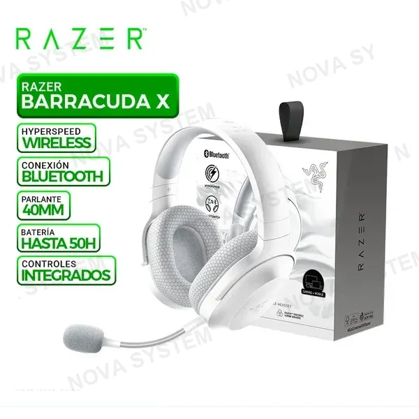 RAZER AURICULAR RAZER BARRACUDA X, INALAMBRICO/BT, WHITE