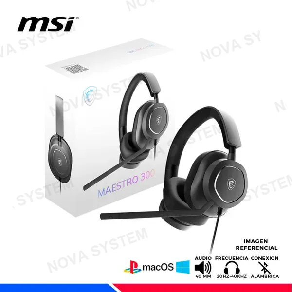 MSI AURICULAR GAMING MSI MAESTRO-300, USB, NEGRO
