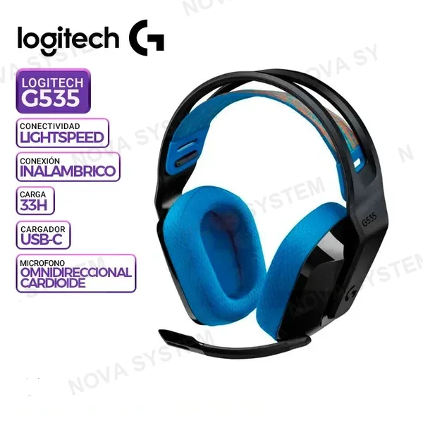 LOGITECH AURICULAR GAMING LOGITECH G535 INALAMBRICO LIGHTSPEED, BLUE